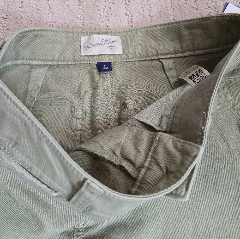 Mid-Rise Straight Wide Leg Relaxed Chino Pants Green 4 Sailor French Girl Clean - Picture 16 of 16